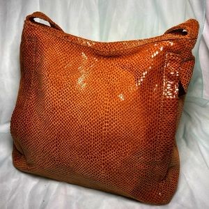 Ashley New York Snake Print Faux Leather Satchel